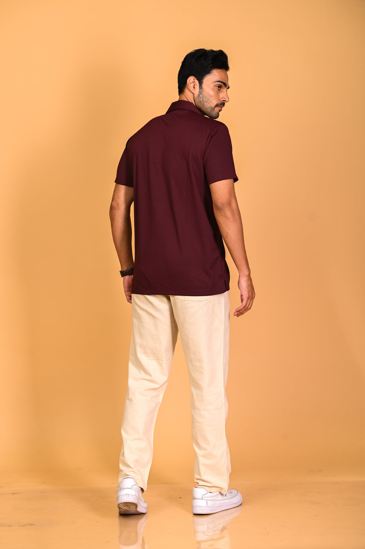 Men's Solid Half Sleeve Cuban Collar Knit Shirt