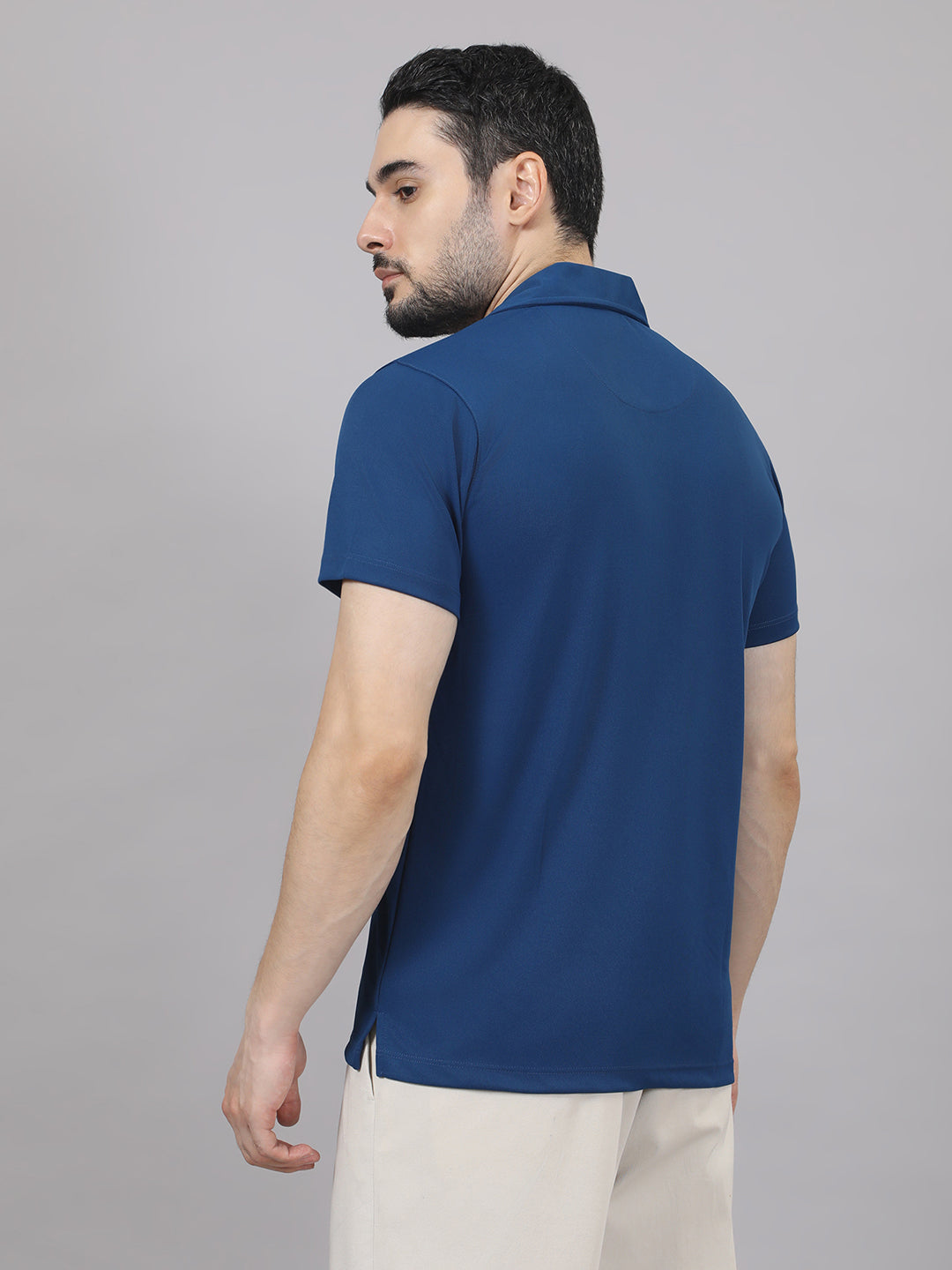 Men's Solid Half Sleeve Cuban Collar Knit Shirt