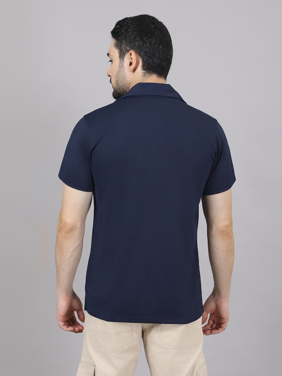 Men's Solid Half Sleeve Cuban Collar Knit Shirt