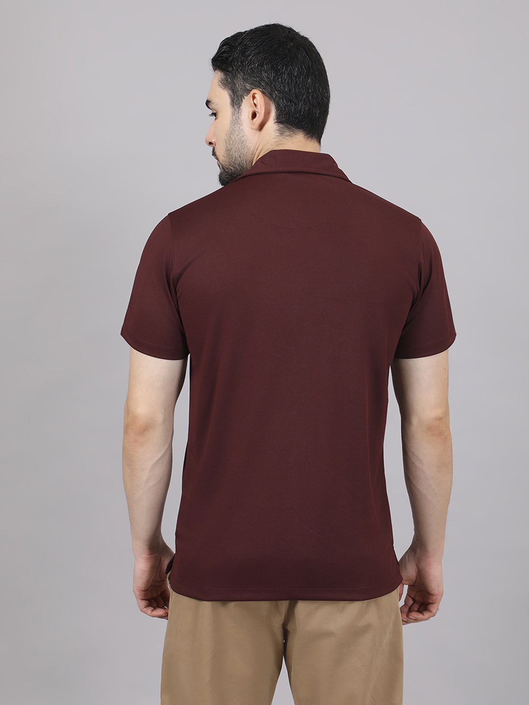 Men's Solid Half Sleeve Cuban Collar Knit Shirt