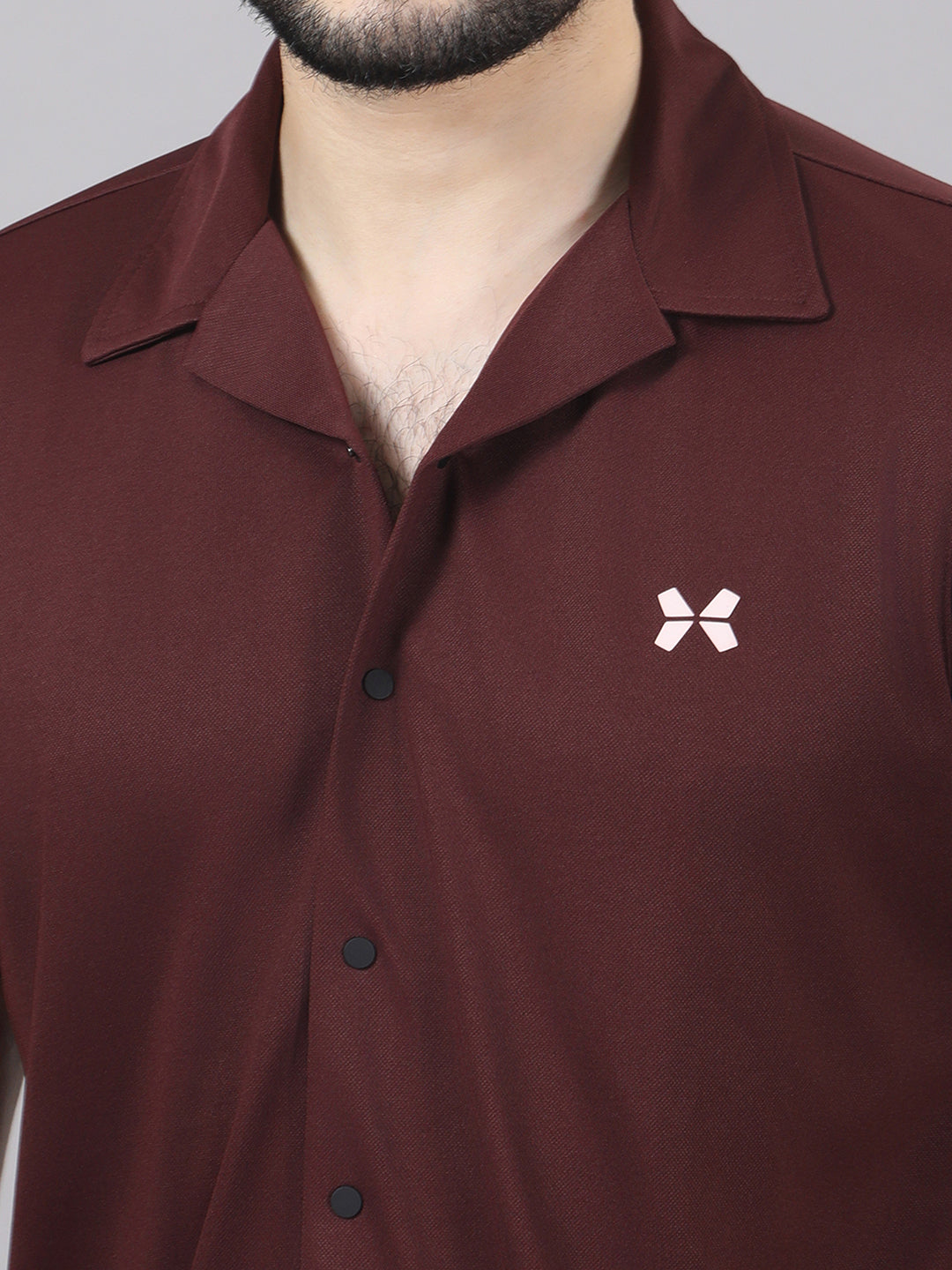 Men's Solid Half Sleeve Cuban Collar Knit Shirt