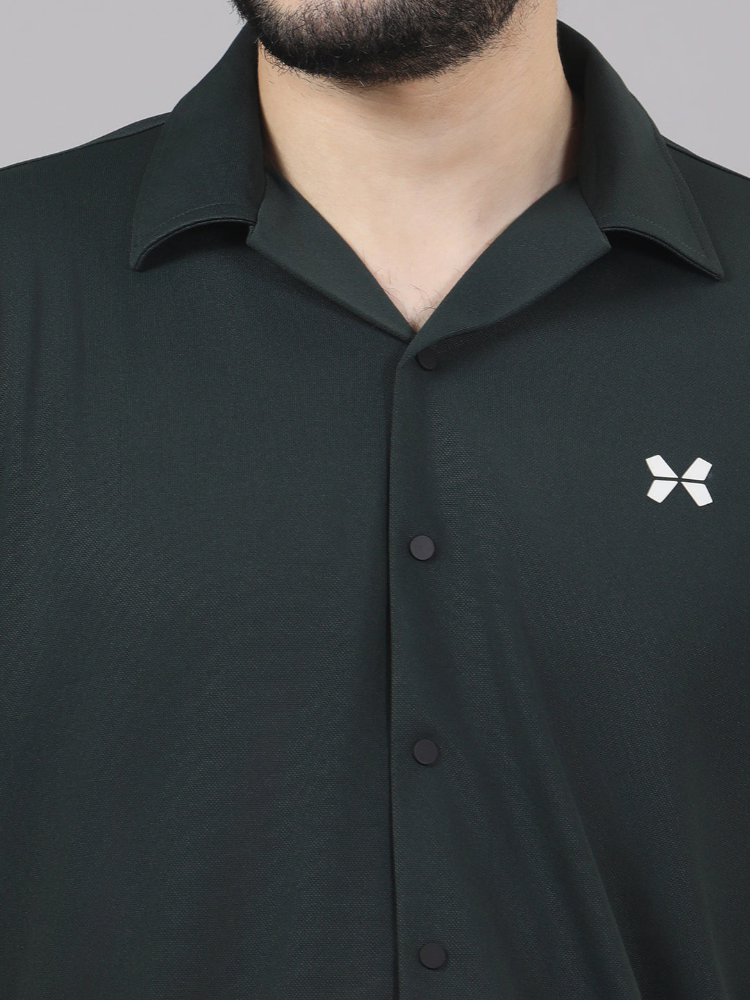 Men's Solid Half Sleeve Cuban Collar Knit Shirt