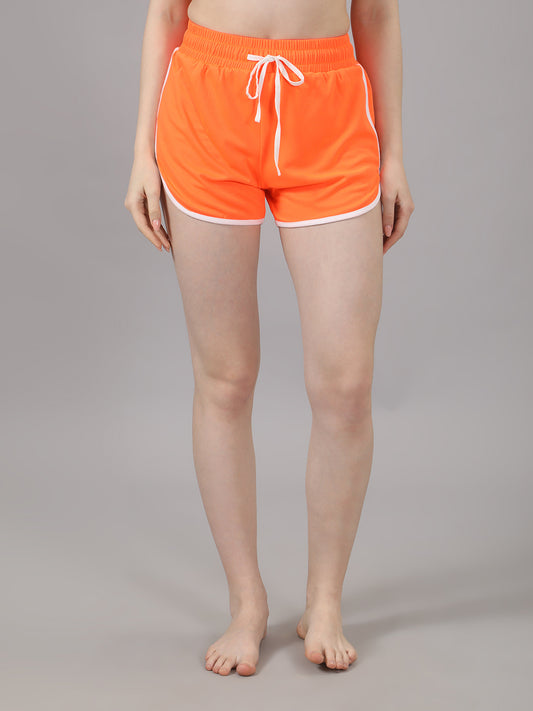 Neon Orange Lounge Shorts for Women