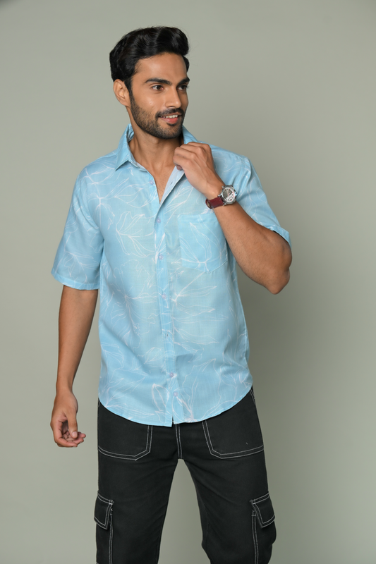 Mens Woven Shirt - Blue