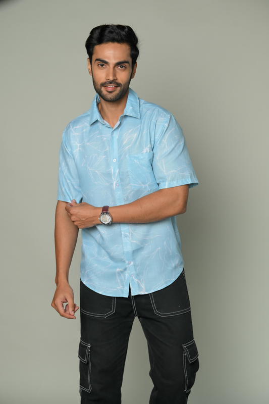 Mens Woven Shirt - Blue